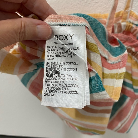 Roxy Juniors Bikini Mood Cotton & Linen Blend Striped Camisole Top - L - Picture 9 of 9